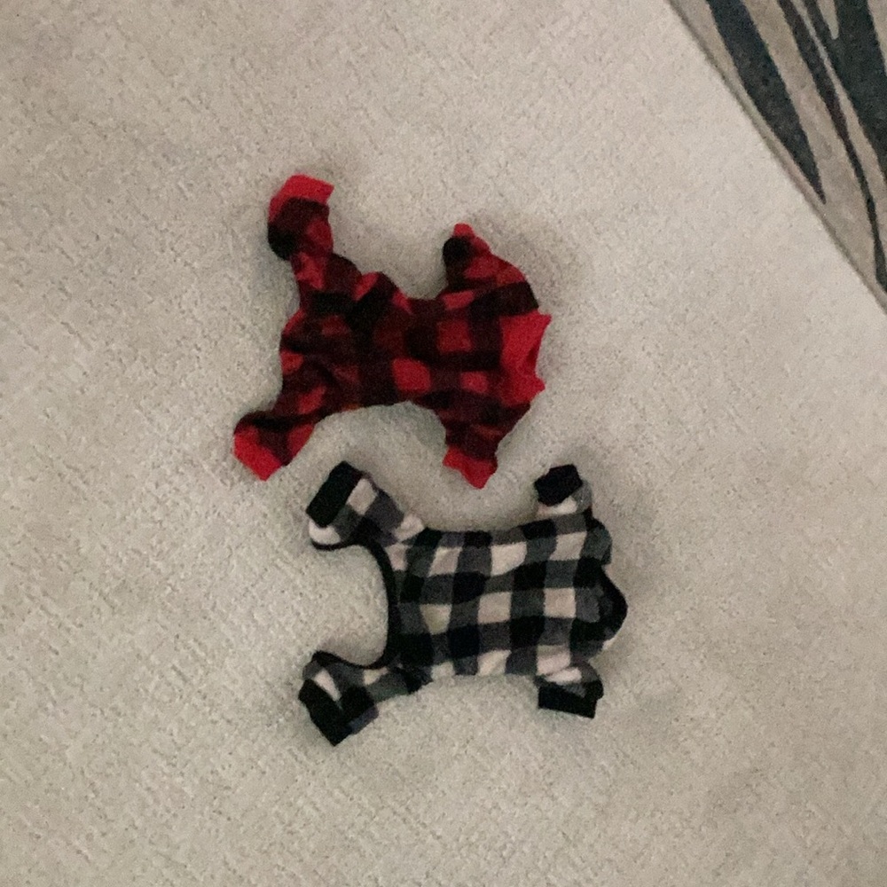 Bundle of two xs Plaid Dog Sweaters - Red and Black - Picture 2 of 4